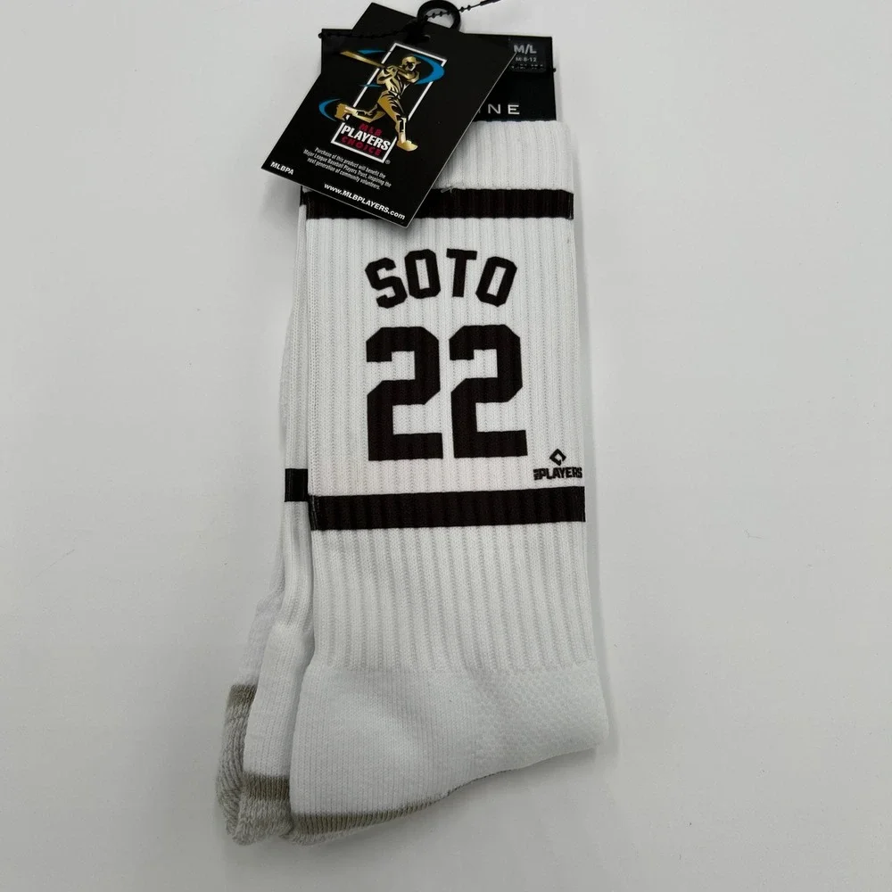 Strideline Juan Soto San Diego Padres Premium Crew Sherzy Socks MLB‎ White M/L